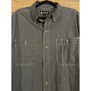 Alaskan Hardgear Shirt Men's XL Tall Blue Bush Pilot Button Down Pockets Duluth